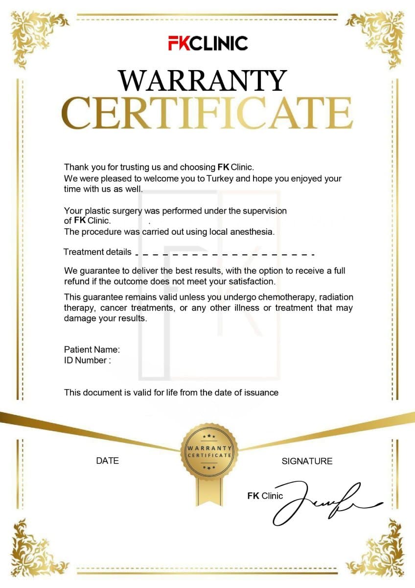 FK Clinic Guarantee Certificate